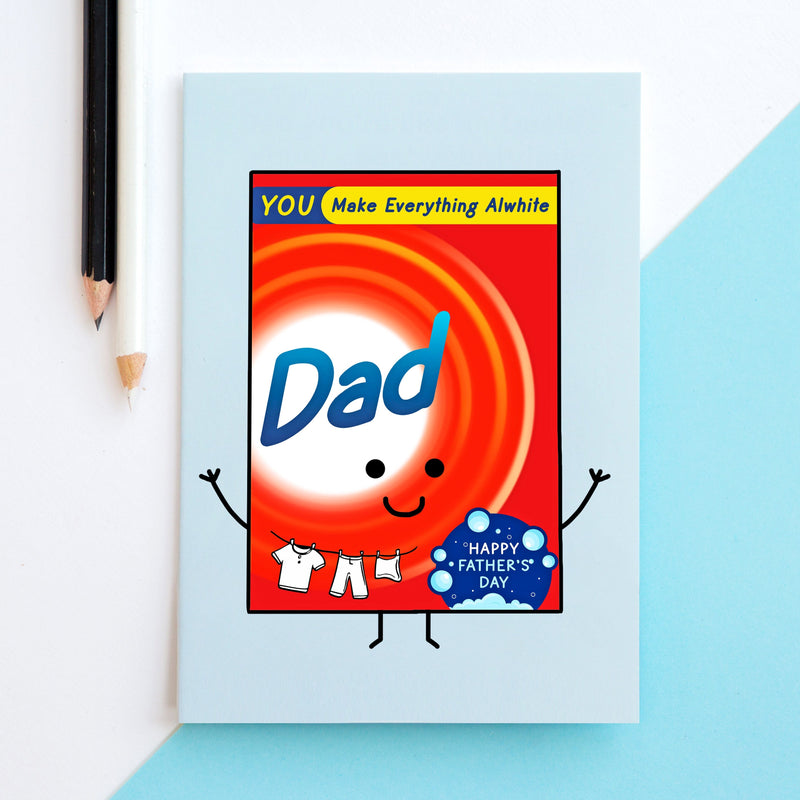 funny father's day card by of life & lemons with a laundry pun