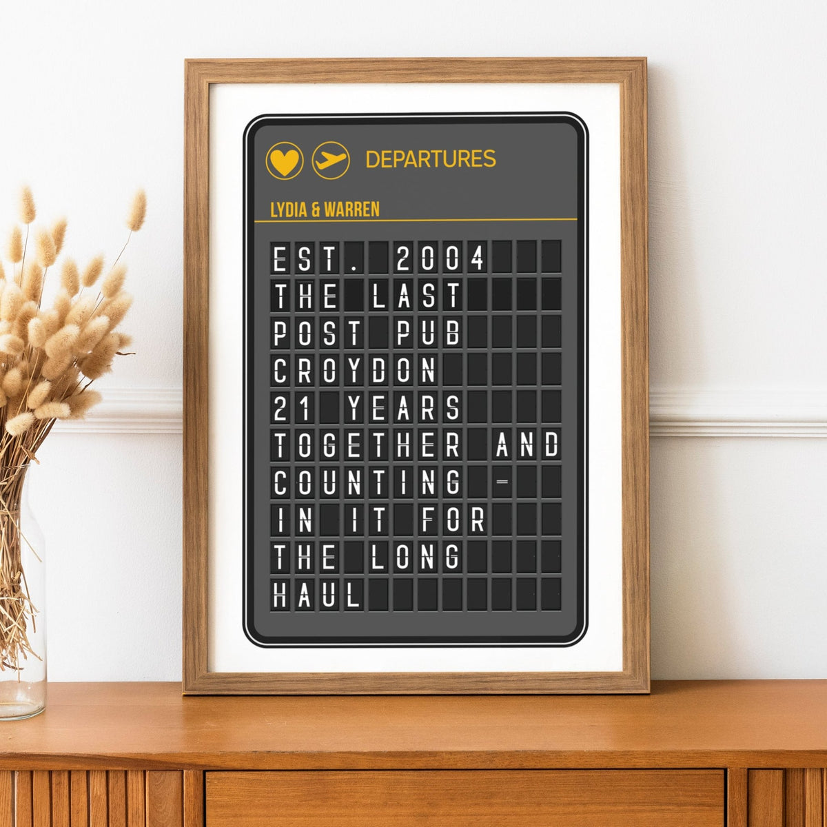 Personalised Departures Board Anniversary Print - Of Life & Lemons®