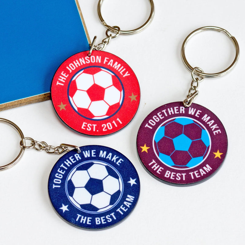 Personalised Football Team Keyring Customised To Your Team Of Life Lemons