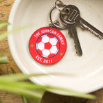 Personalised keychain with name and football team colours
