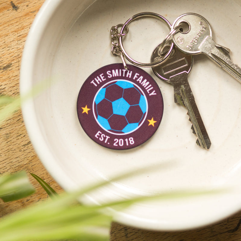 Personalised Football Team Keyring Customised To Your Team Of Life Lemons