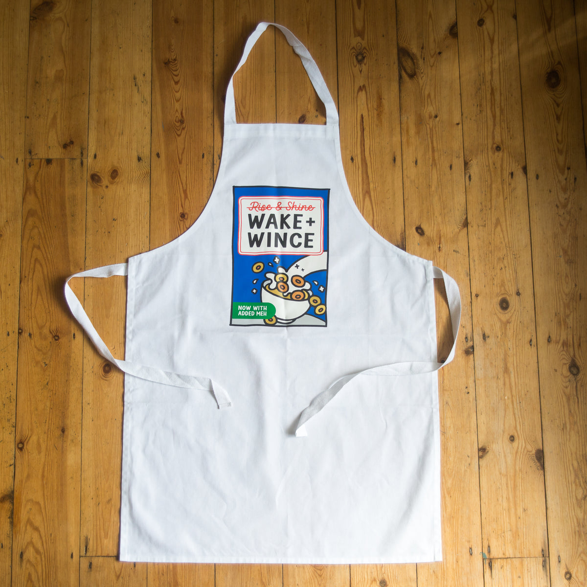 Parody Cereal Box Apron 'Wake & Wince'