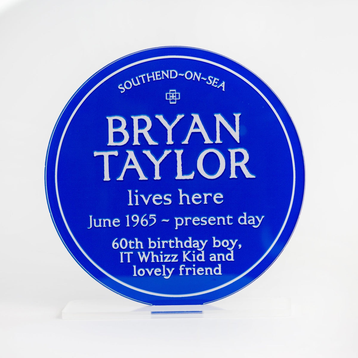 Personalised Freestanding Acrylic Blue Plaque - Of Life & Lemons®