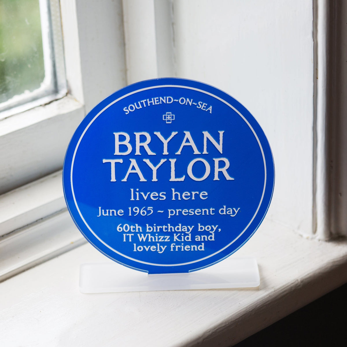 Personalised Freestanding Acrylic Blue Plaque - Of Life & Lemons®