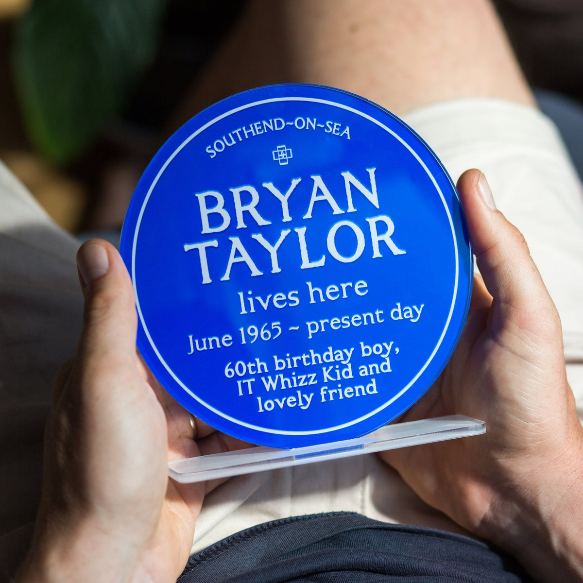Personalised Freestanding Acrylic Blue Plaque - Of Life & Lemons®