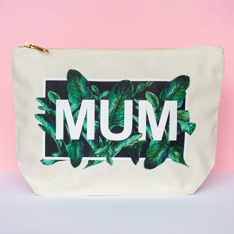 Tropical Leaf Make Up Bag Gift for Mum
