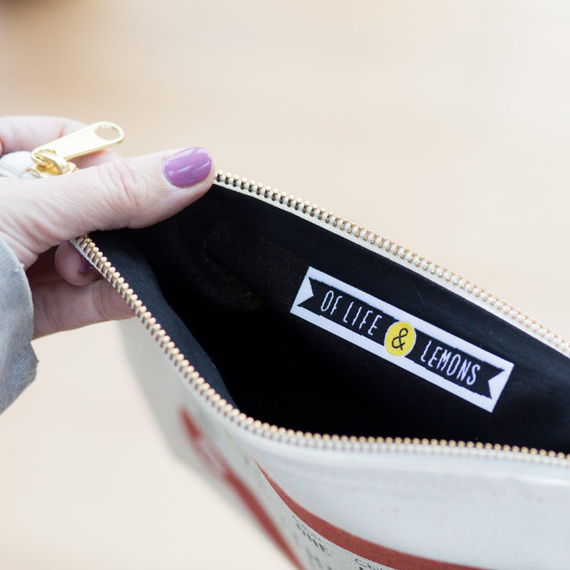 Personalised Ticket Make Up Bag Gift for Friends - Of Life & Lemons®