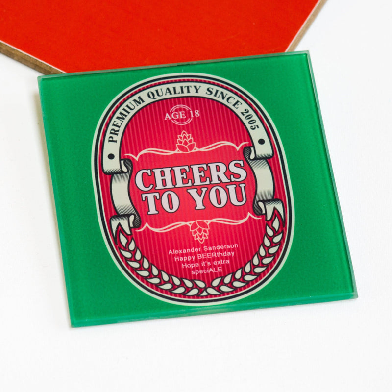 Personalised 18 Birthday Coaster