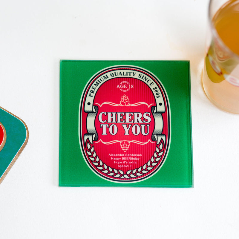 Personalised 18 Birthday Coaster