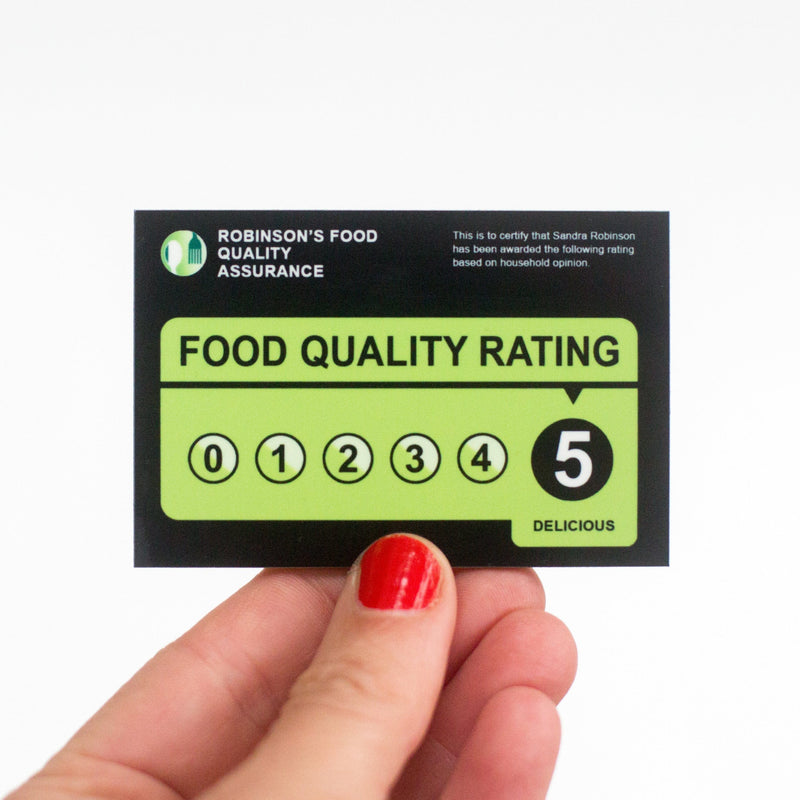 Funny Personalised Food Rating Fridge Magnet