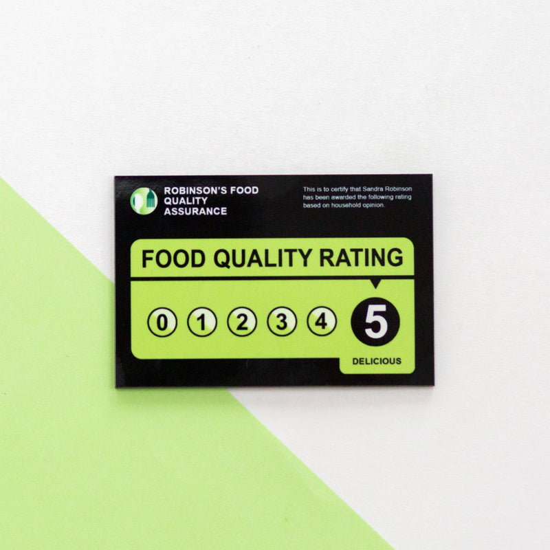 Funny Personalised Food Rating Fridge Magnet