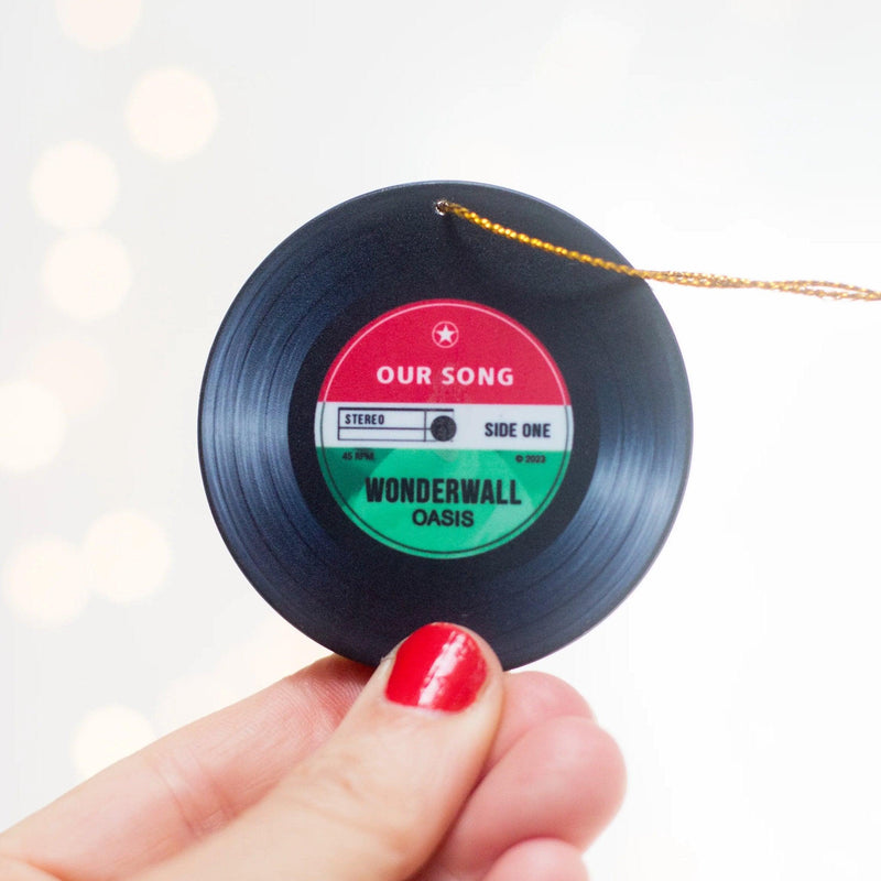 'Our Song' Bespoke Vinyl Record Christmas Tree Decoration