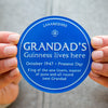 Personalised 'Blue Plaque' Glass Coaster for Grandad - Of Life & Lemons®