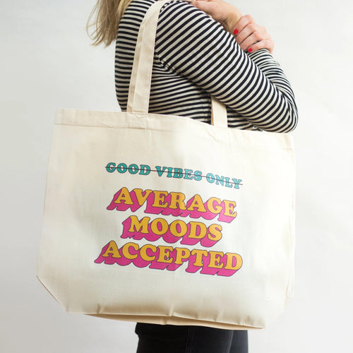 'Average Moods Accepted' Funny Tote Bag