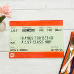 Personalised Train Ticket Chopping Board For Mum - Of Life & Lemons®