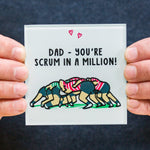 'Scrum In A Million' Rugby Coaster for Dad