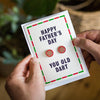 Dart Board Father's Day Card and Cufflinks