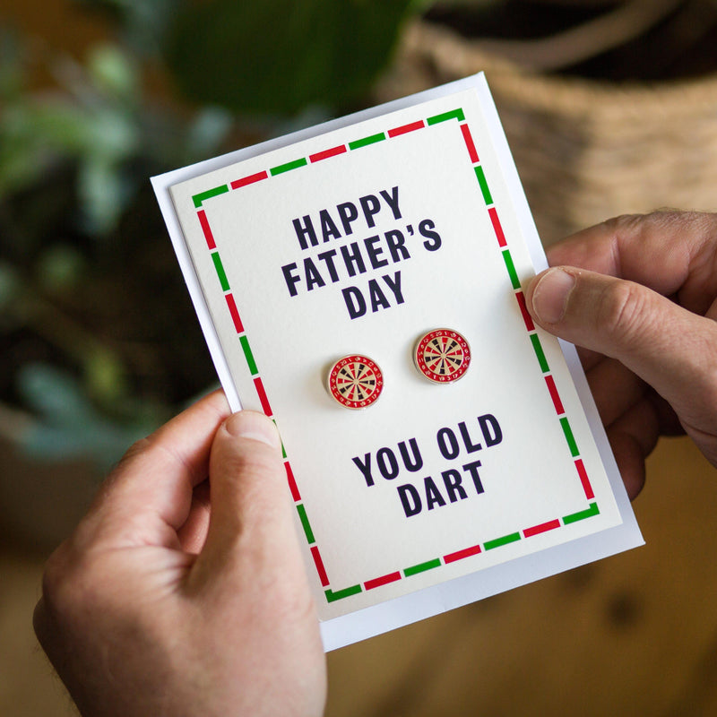 Dart Board Father's Day Card and Cufflinks