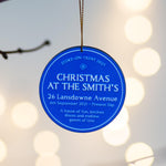 Personalised 'Blue Plaque' Christmas Tree Decoration