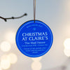 Personalised 'Blue Plaque' Christmas Tree Decoration