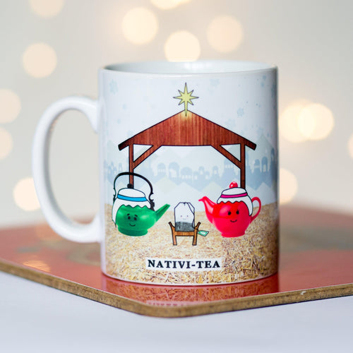 'Nativi-Tea' Funny Christmas Mug