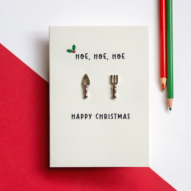 Funny Gardening Christmas Card & Cufflinks