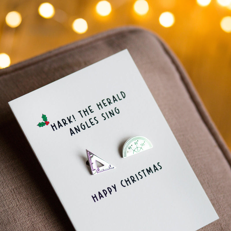 christmas card and cufflinks gift for maths teacher or tutor
