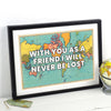 Personalised World Map Friendship Print