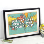 Personalised World Map Friendship Print - Of Life & Lemons®