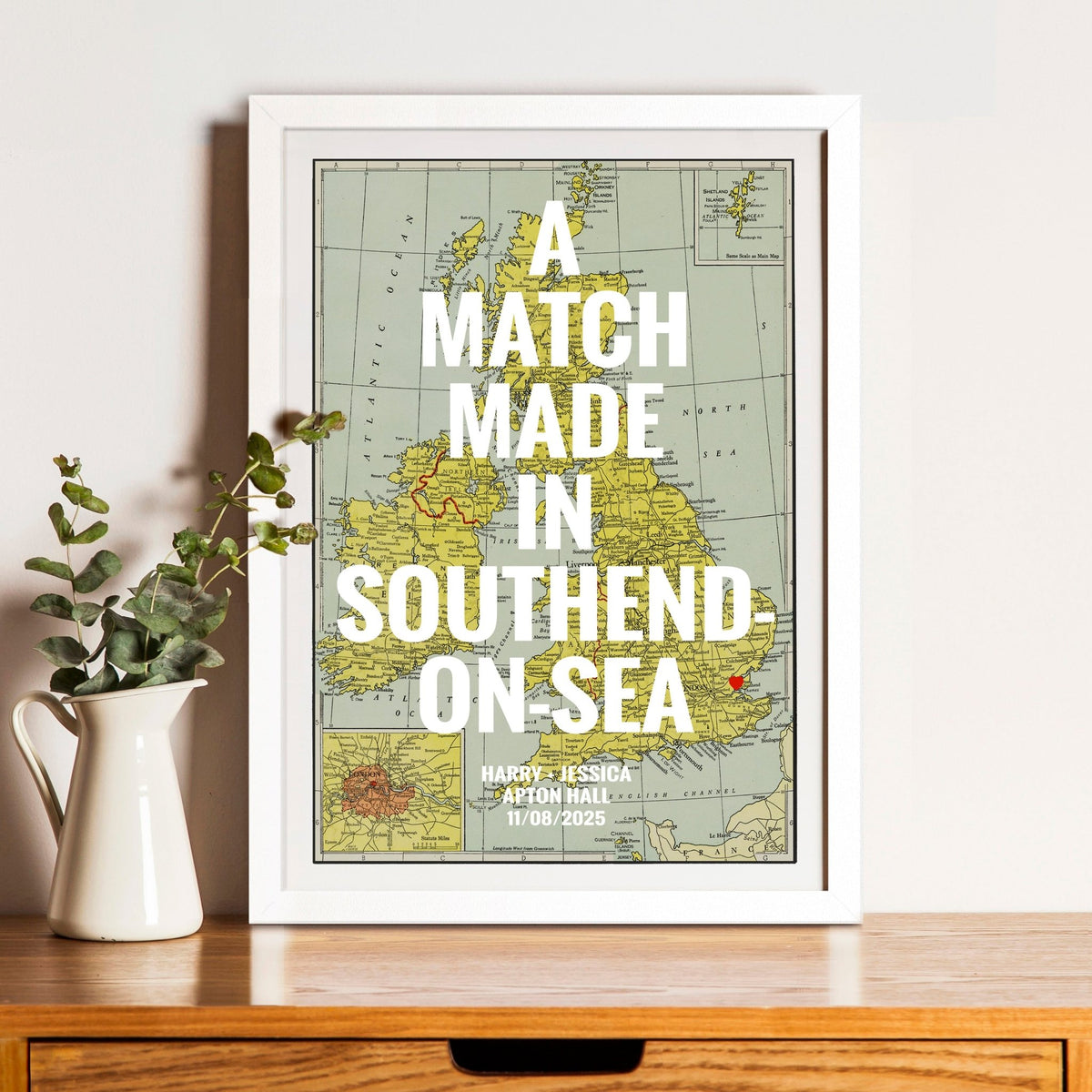 Personalised UK Map Print - Of Life & Lemons®