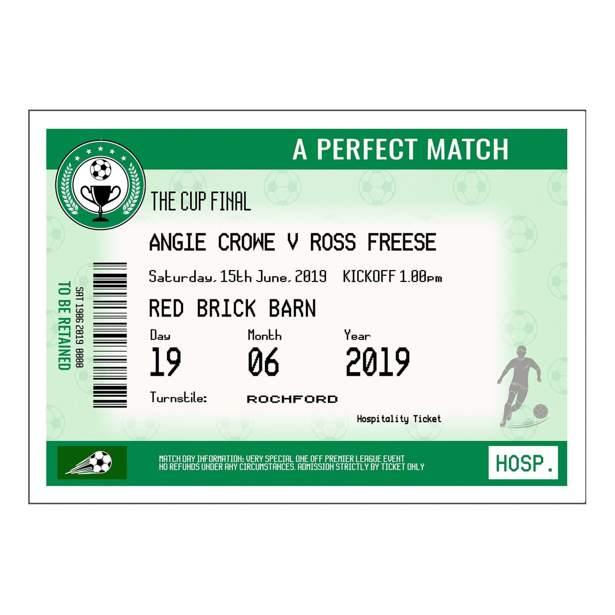 Personalised Football Wedding Print - Of Life & Lemons®