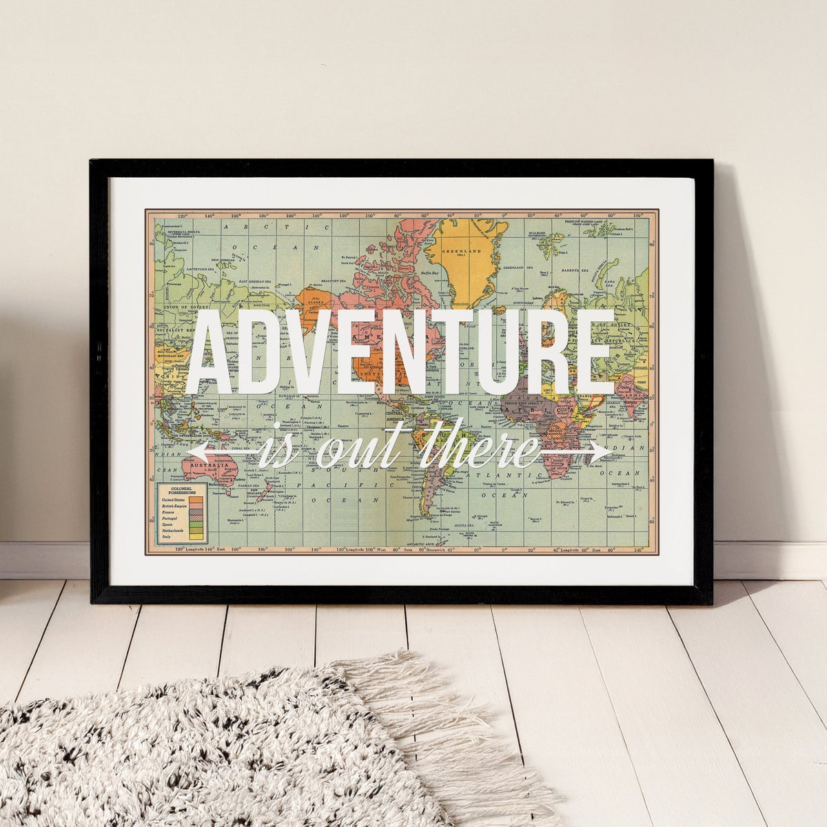 'Adventure Is Out There' World Map Print - Of Life & Lemons®
