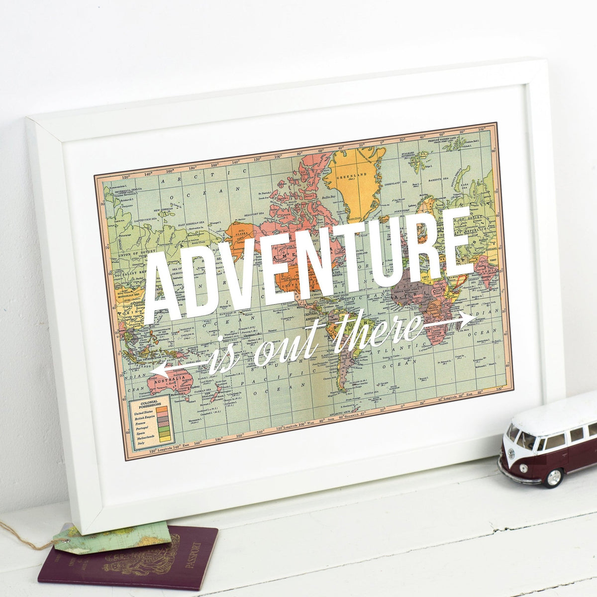 'Adventure Is Out There' World Map Print - Of Life & Lemons®