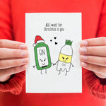 'All I Want for Christmas' Gin and Tonic Christmas Card