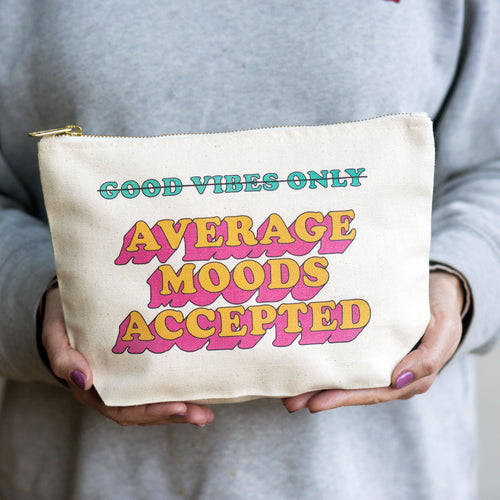 'Average Moods Accepted' Funny Cosmetic Bag - Of Life & Lemons®