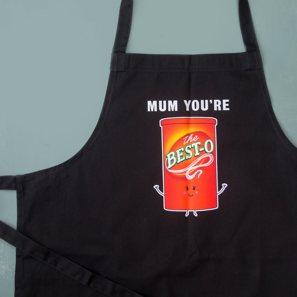 black apron with bisto illustration