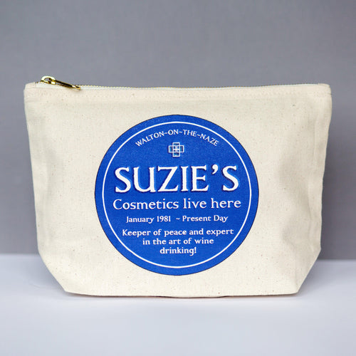Personalised Blue Plaque Cosmetic Bag - Of Life & Lemons®