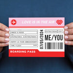 Personalised Boarding Pass Anniversary Card