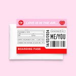 Personalised Boarding Pass Valentine's Card