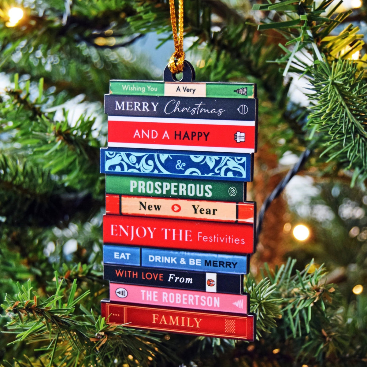 Personalised Books Christmas Tree Decoration - Of Life & Lemons®