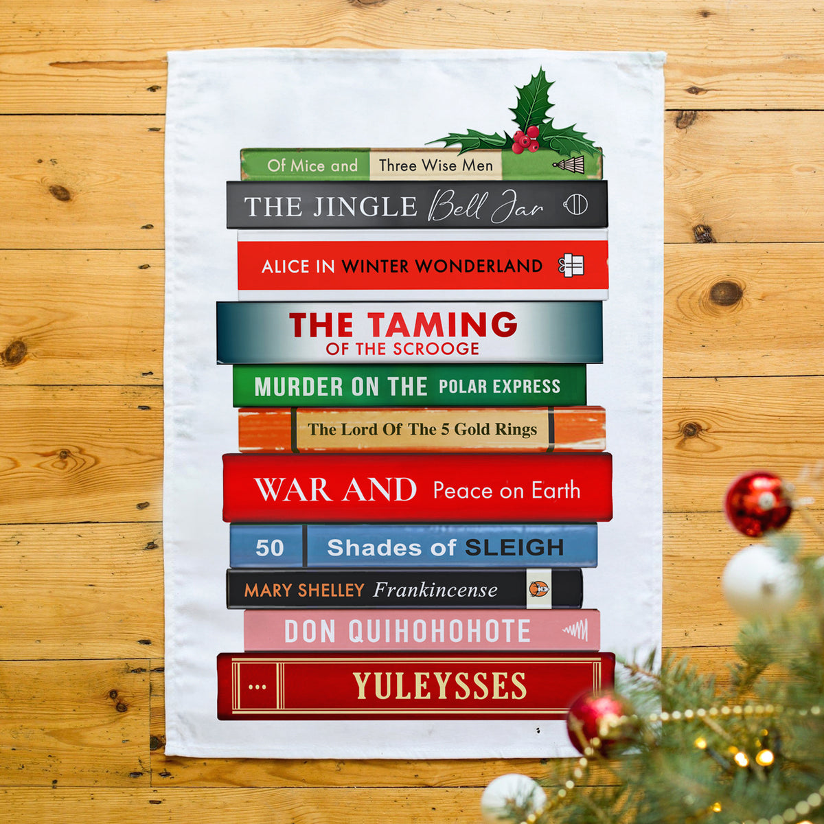 Funny Literary Christmas tea towel - Of Life & Lemons®
