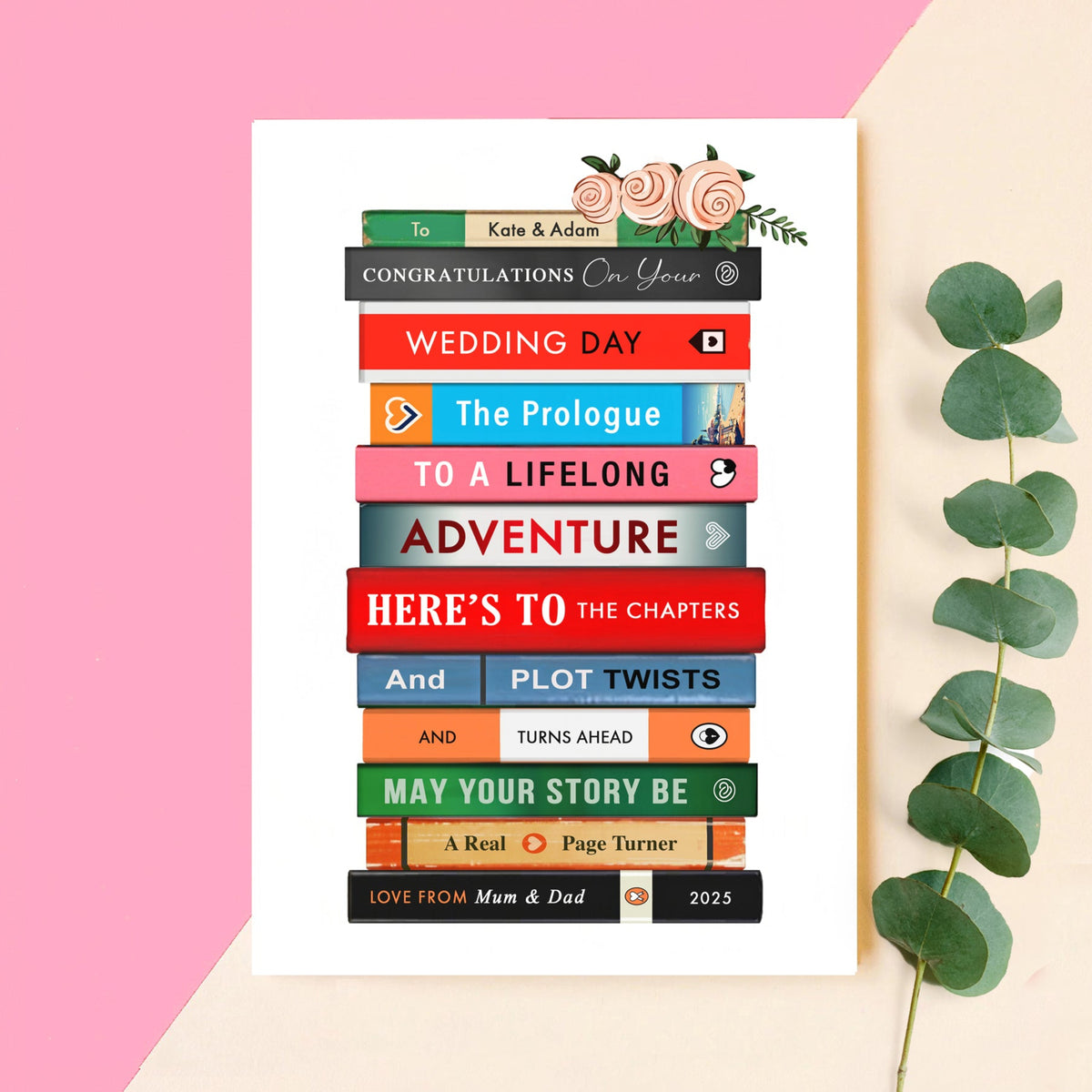 Personalised Books Wedding Card - Of Life & Lemons®