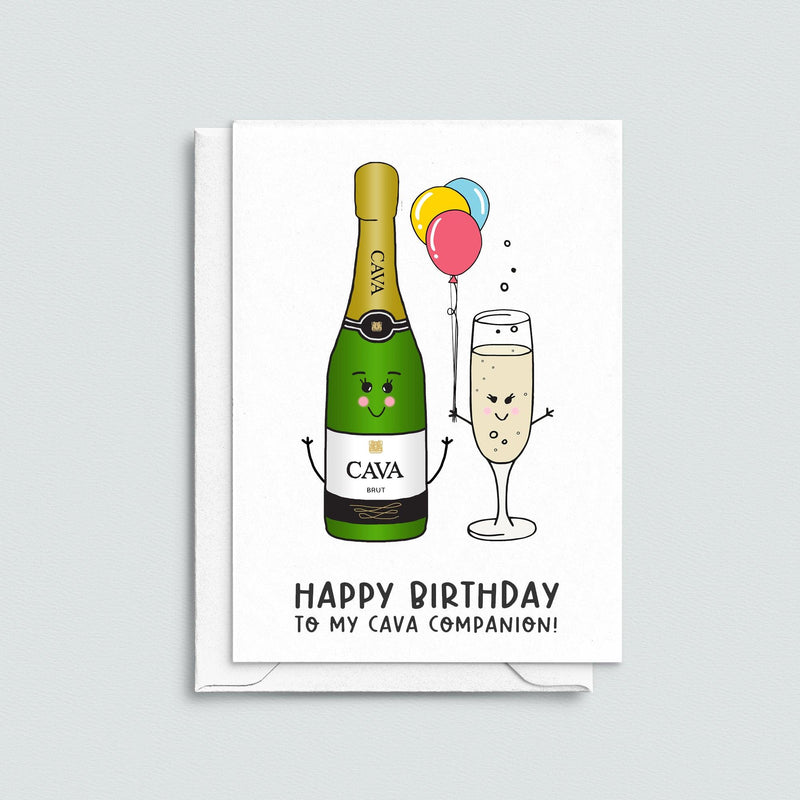 funny birthday card for Cava loving friend