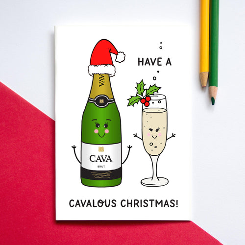 christmas card with cava illustration