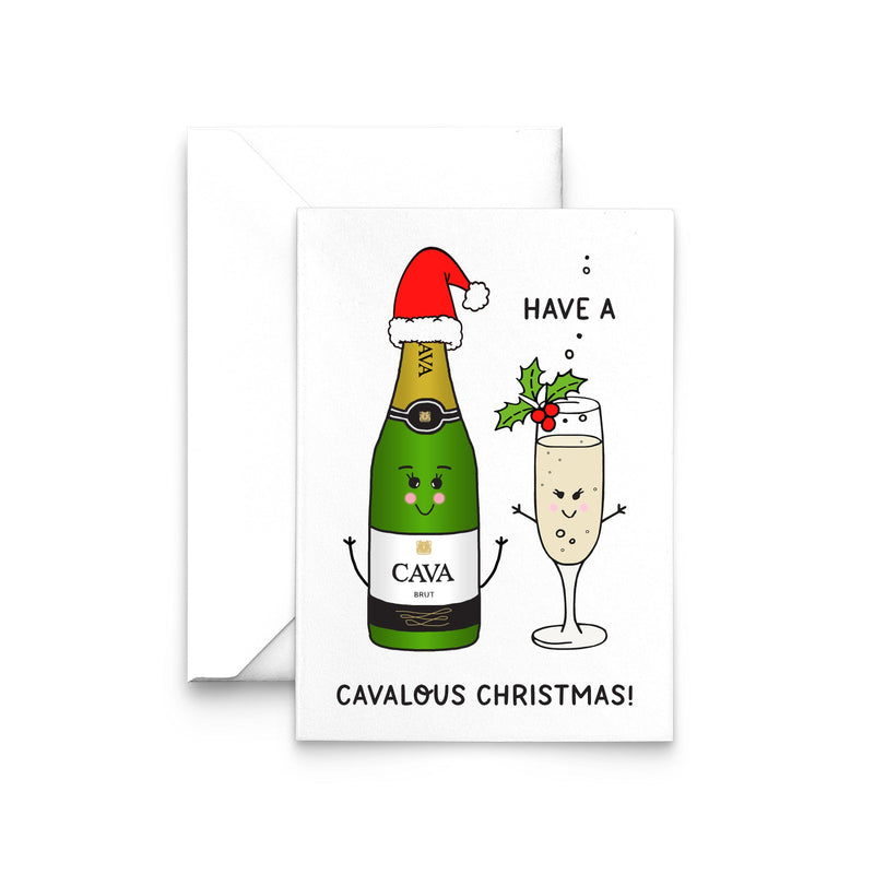 christmas card with cava pun