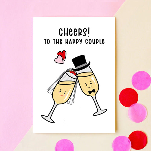 'Cheers To The Happy Couple' Wedding Card - Of Life & Lemons®