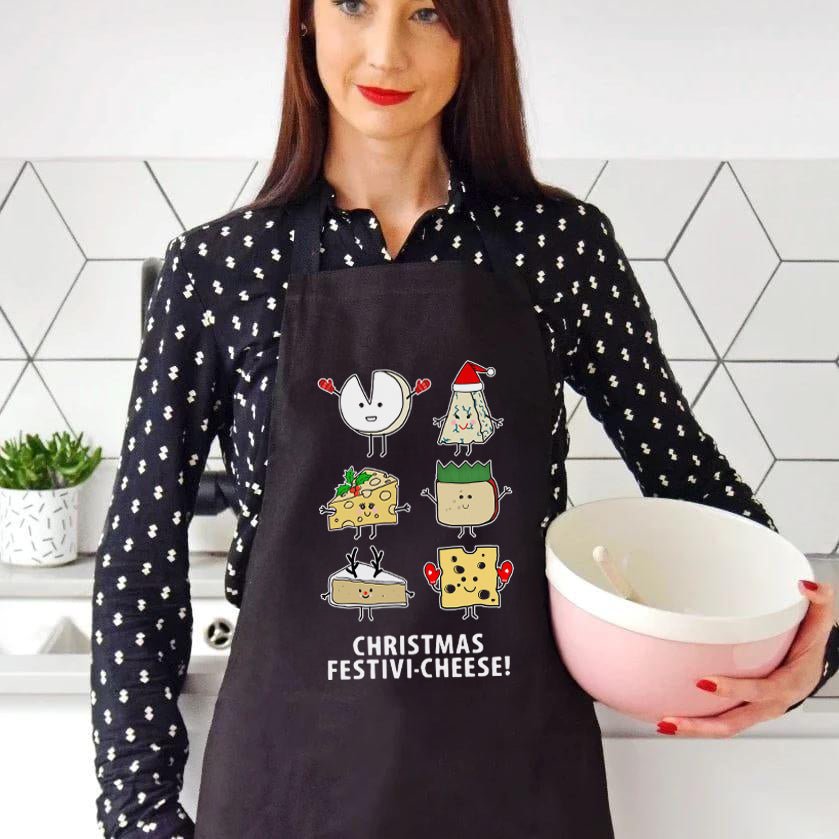 funny cheese christmas apron