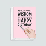 Funny birthday card for women about the perils of aging