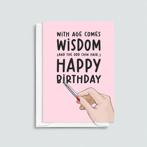 Funny birthday card for women about the perils of aging