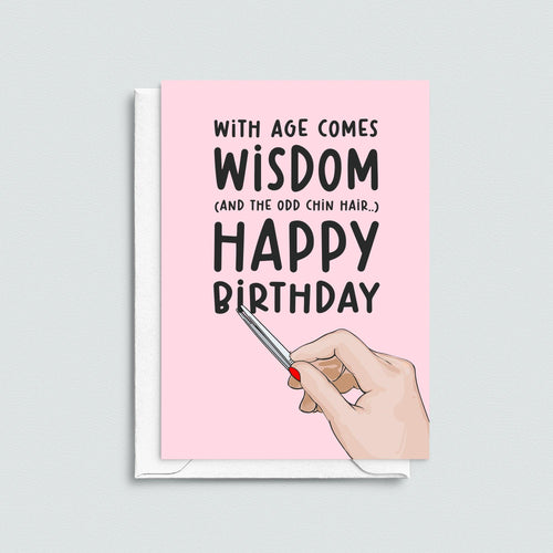 'Chin Hair' Funny Birthday Card for the Ladies